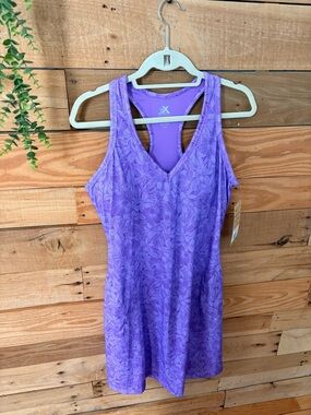 Zeroxposur Purple Floral Racerback UV Protection Cover Up Dress size L